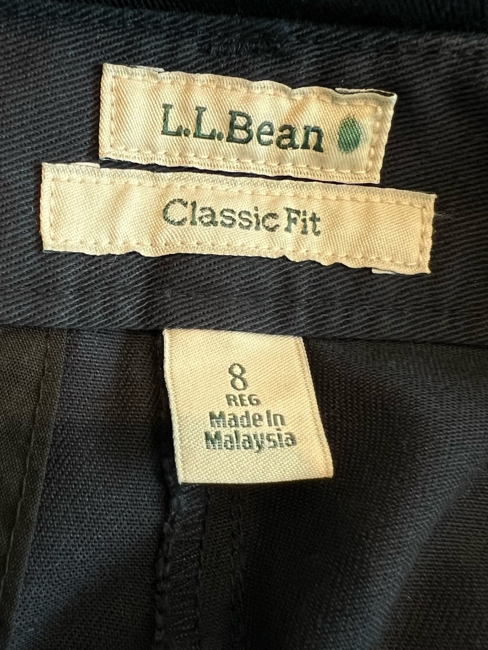 LL Bean Classic Fit Pants Wrinkle Free Cotton New Size 8 Regular Navy - Picture 6 of 9